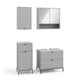 Vicco Conjunto De Muebles De Ba&ntilde;o Eliza, Gris, 4 Partes, Vicco