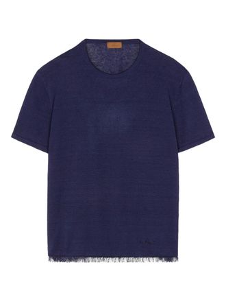 Alanui T-shirt in lino - Blu