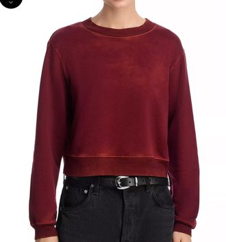 Cotton Citizen Womens Roma Crew Top In Vintage Red Wine