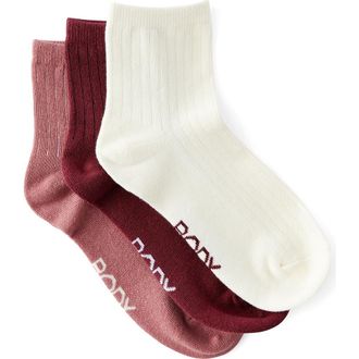 Cotton On Womens Active Body Mid Crew Socks 3Pk in Dusty Rose Multi at Nordstrom