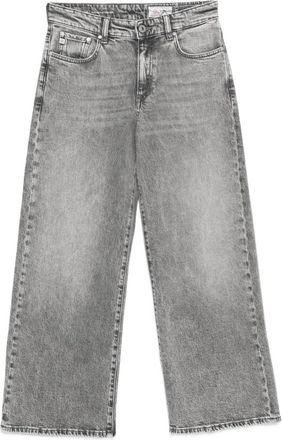 AG - Adriano Goldschmied Saige Wide Leg - Dames - Cropped Jeans - Grijs - W25 - Katoen - Jeans