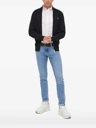 GANT zipped logo cardigan - Black