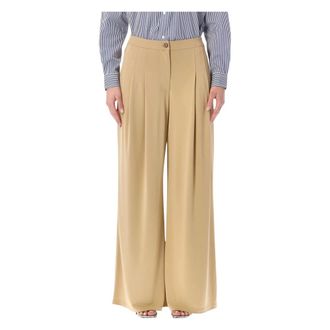 Ralph Lauren Broeken, Dames, Beige, S, Wijde Pijpen Broek