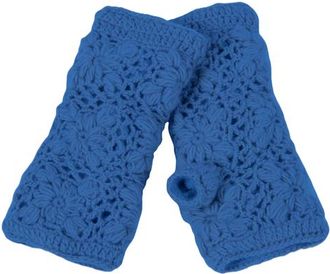 Nirvanna Designs Flower Crochet Handwarmers in Denim at Nordstrom