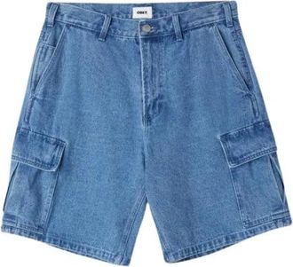 Obey Denim Cargo Shorts - Heren - Denim shorts - Blauw - W32 - Denim - Korte Broeken