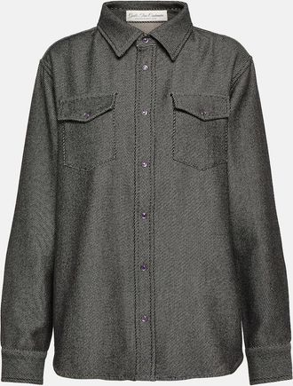 God's True Cashmere Cashmere and cotton denim shirt