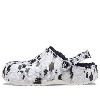 Crocs Baya Lined Clog Fleece Lined Unisex White Gray Slippers White Grey 205975-10M