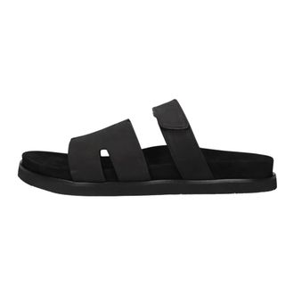 Stefano Lauran 26004 Slide - Heren - Schoenen - Zwart - Maat: 43 EU Leer