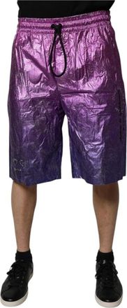 Dolce & Gabbana Metallic Two Tone Bermuda Shorts - Heren - Korte Broeken - Roze - M - Nylon - Korte Broeken