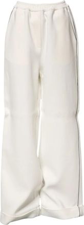 Dolce & Gabbana Wide Leg Pull On Broek - Dames - Wijde Broeken - Wit - S - Broeken