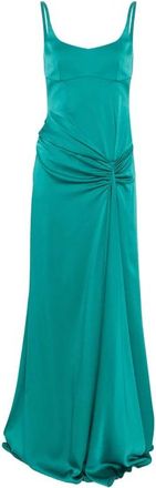 Alexander McQueen Gekreukelde scoop neck avondjurk - Dames - Avondkleed - Groen - S - Kleedjes