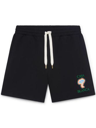 Casablanca Mens Rainbow Mushroom Sweatshorts - Black Cotton - Size X-Large