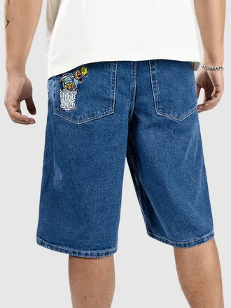 Empyre Ultra Loose Sk8 Denim W Embroidery Korte Broek blauw