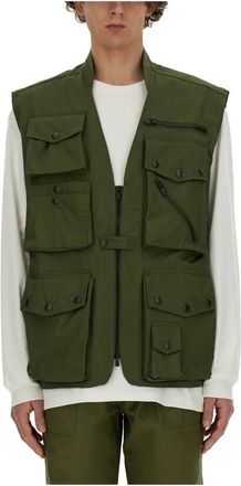 Needles Field Vest - C/N Oxford Cloth - Heren - Bodywarmers - Groen - L - Katoen - Jassen