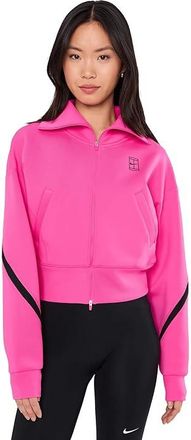 Nike Advantage Dri-FIT Full-Zip Tennis Jacket Womens Jacket Laser Fuchsia/Black : 2XL (US 20-22), Polyester