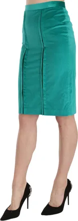 Gianfranco Ferre Solid Twill Knee Length Pencil Midi Womens Skirt