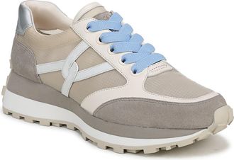 Veronica Beard Valentina Wedge Sneaker in Sand/Silver at Nordstrom, Size 5.5