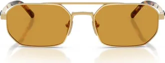 Prada 55mm Irregular Sunglasses in Gold/dark Honey at Nordstrom