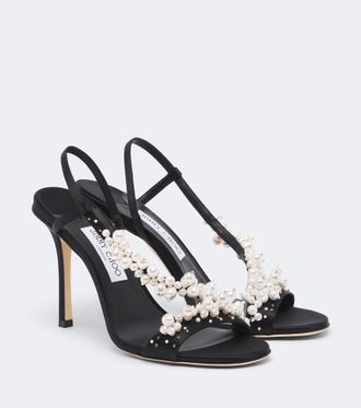 Jimmy Choo London Irina embellished satin slingback sandals