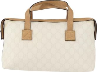 Gucci Vintage Handbag Canvas White Pvc Handbag (Pre-Owned)