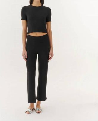 ATM Anthony Thomas Melillo Modal Rib Cropped Kick Flare Pant In Black