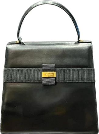 Ferragamo Pre-owned Vara Ribbon Handbag - Dames - Vintage Handtas - Zwart - ONE Size - Leer - Vintage
