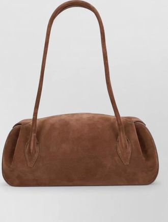 Yuzefi oyster small suede shoulder bag