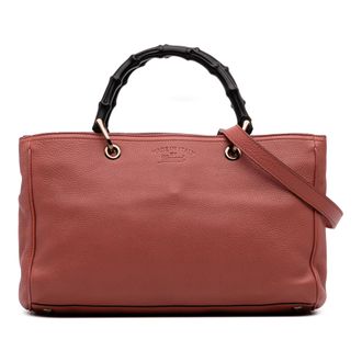 Gucci Bamboe Tote Leren Tas