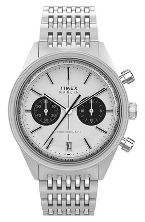 Timex Marlin Jet Chronograph Bracelet Watch, 40mm in Silver-Tone at Nordstrom