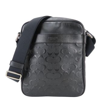 Coach Signature Black Leather Shoulder Bag (Pre-Owned)