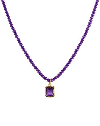 Jewelmak 14K African Amethyst Necklace