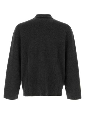 Le Kasha Mens Charcoal Cashmere Cardigan Exterior: Organic Maglieria