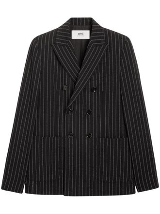 Ami Blazer met krijtstreep - Zwart