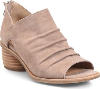 S&ouml;fft Catelyn Peep Toe Bootie in Stone Suede at Nordstrom Rack, Size 6.5
