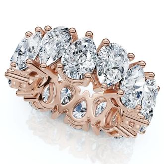Pompeii3 5.10Ct Pear Shape Diamond Eternity Womens Ring 14k Gold Lab Grown Stackable Band