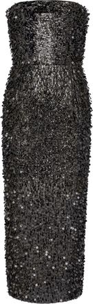Maison Margiela Hand-embroidered sequin midi dress - women - Polyamide - 40 - Black