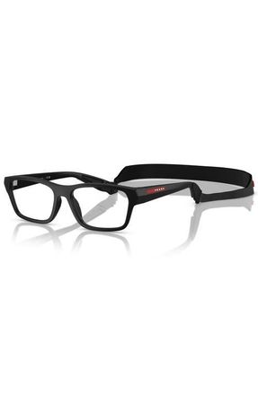 Prada 56mm Rectangle optical glasses in Black at Nordstrom