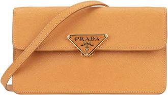 Prada Tassen, Dames, Oranje, ONE Size, Leer, Schoudertassen