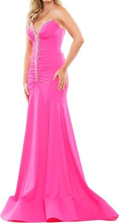 Colors Dress Floor-Length Prom Dress In Hot Pink