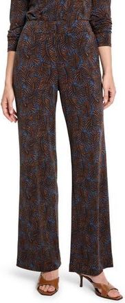 Nic+Zoe Feather Fern Print Wide Leg Pants in Brown Multi at Nordstrom Rack, Size Xx-Large