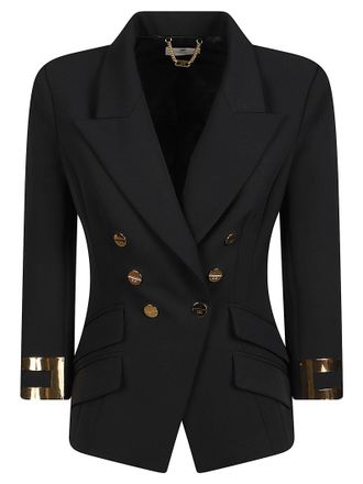 Elisabetta Franchi Structured 3/4 Sleeve Jacket with Double-Breasted Front