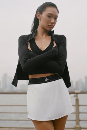 Alo | Match Point Tennis Skirt in White, Size: Medium