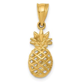 Diamond2Deal 14k Yellow Gold Polished 3-D Pineapple Pendant