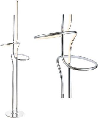 Jonathan Y Designs Sketch 64 Minimalist Dimmable Metal Integrated LED Floor Lamp in Chrome at Nordstrom