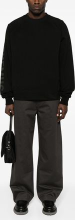 Jacquemus Mens Le Typo Sweatshirt in Black Cotton - Size Medium