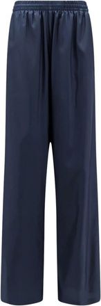 Gucci Pantalones T&eacute;cnicos de Popel&iacute;n de Seda con Web - Trousers - Mujer - Azul - S