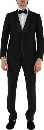 Tagliatore Eenrijige smokingjasje - Heren - Business pakken - Zwart - XL - Wol - Kostuums