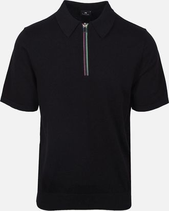 Paul Smith Mens PAUL SMITH SWEATER SS POLO BLACK - Size: 40