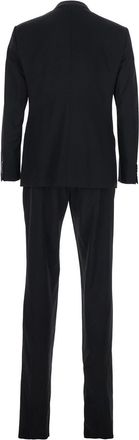 Giorgio Armani Mens Single-Breasted Wool Suit Black Virgin Suits