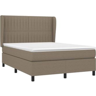 vidaXL Vidaxl - Cama Box Spring Con Colch&oacute;n Tela Gris Taupe 140x200 Cm